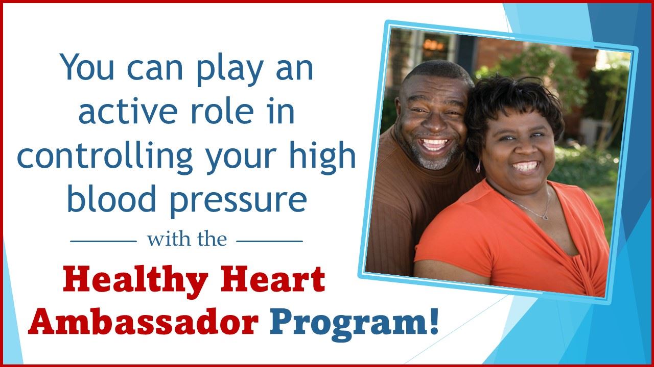 Graphic promoting the healthy heart ambassador program