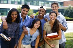 6 high school students smiling