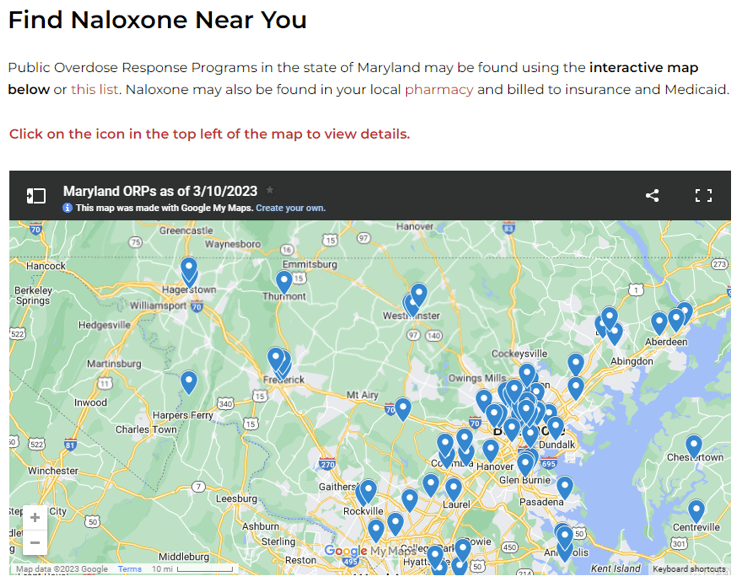 Naloxone map Opens in new window